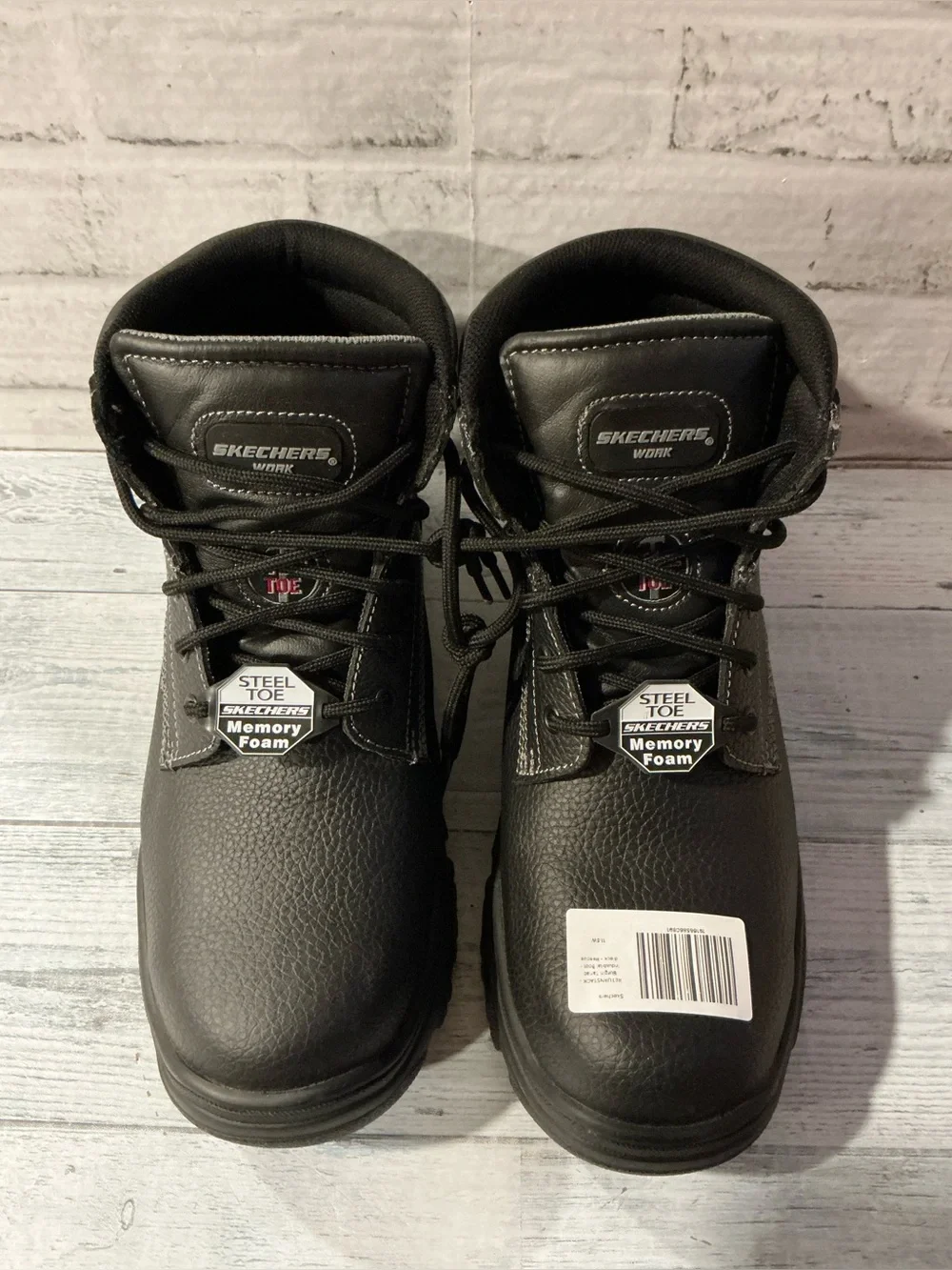 Sketchers Men’s 11.5W Burgin Tarlac Leather Industrial Steel Toe Boot-Black